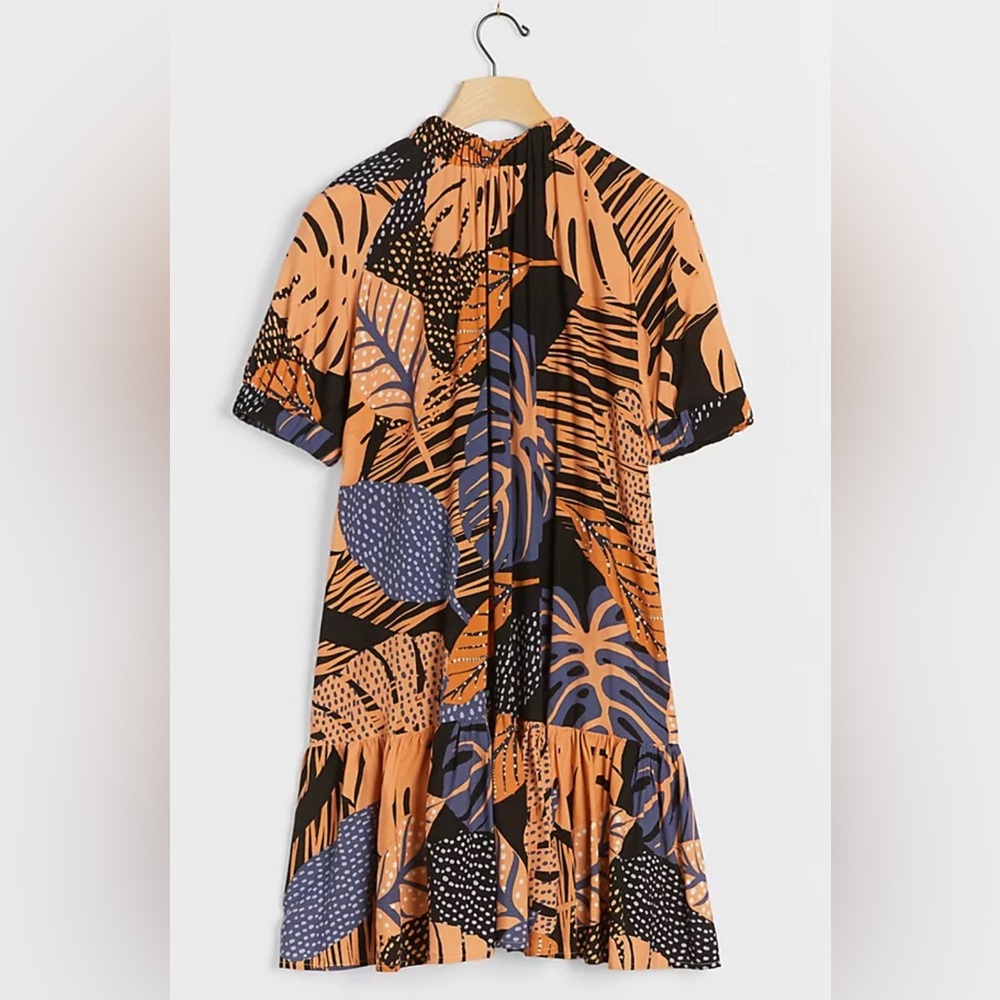 Anthropologie Corey Lynn Calter Sonia Tunic Dress Tropical Palm Print